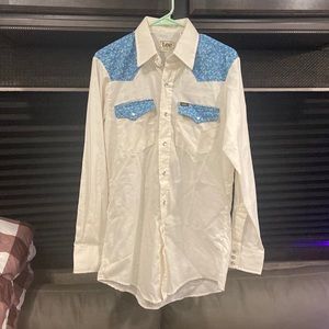 Brand new VINTAGE mens Lee pearl snap